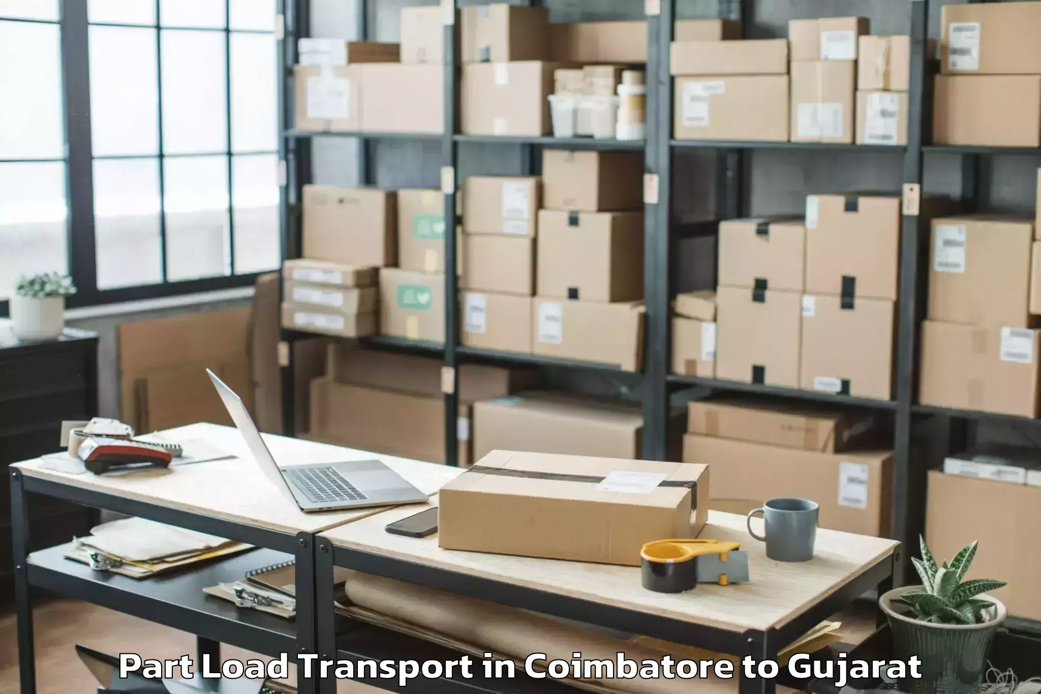 Expert Coimbatore to Sayla Part Load Transport